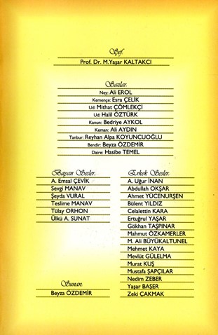 Segâh Fasıl Beraber ve Solo Eserler